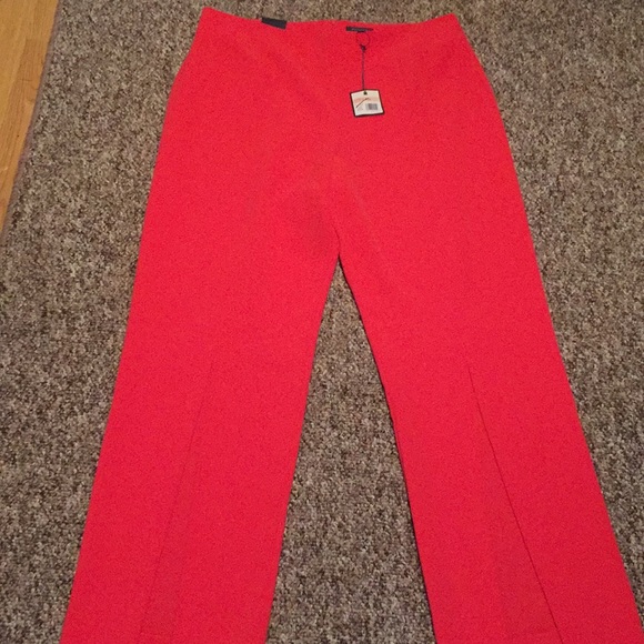 Madison, size 14W Curvy Fire Red pants w/spandex - Picture 2 of 4